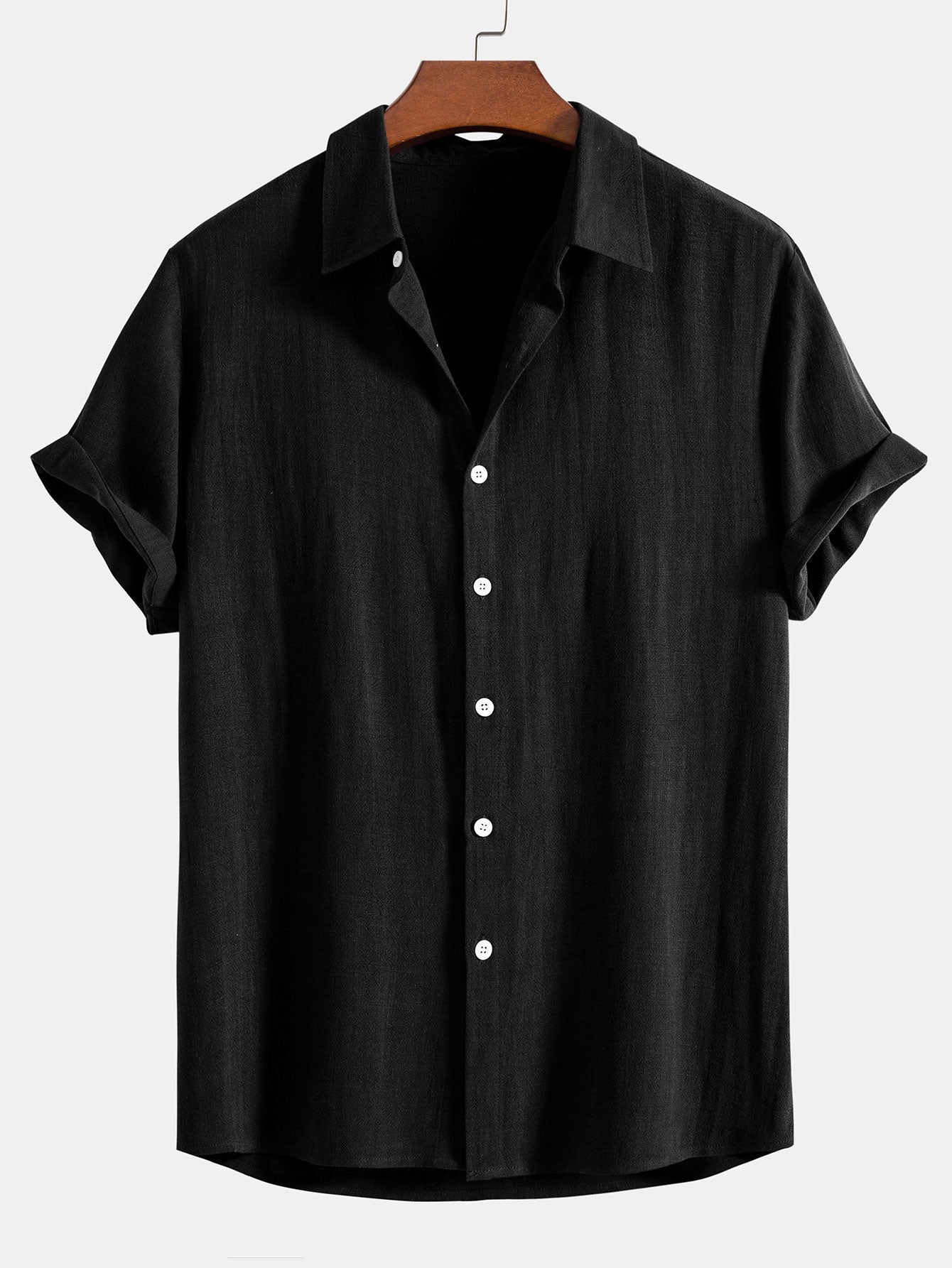 Valverie ™ | Keten Rayon Karışımı Düğmeli Gömlek ve Düz Paça Keten Pantolon