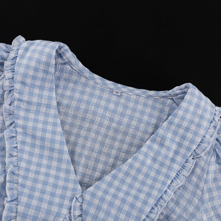 Valverie™ | Colette Kareli Fırfır Elbise