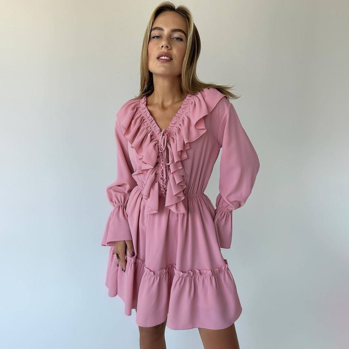 Valverie™ | Amélie Fırfırlı Mini Elbise