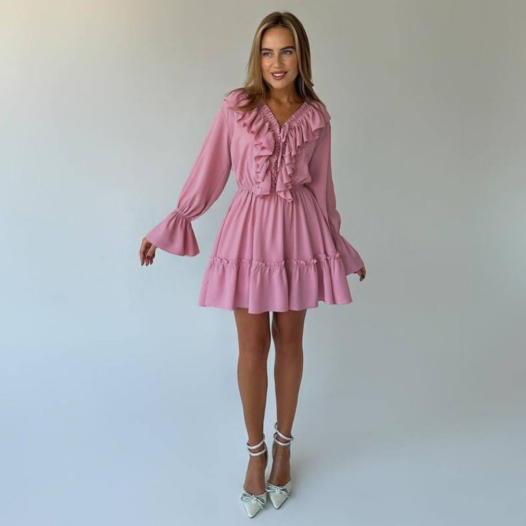 Valverie™ | Amélie Fırfırlı Mini Elbise