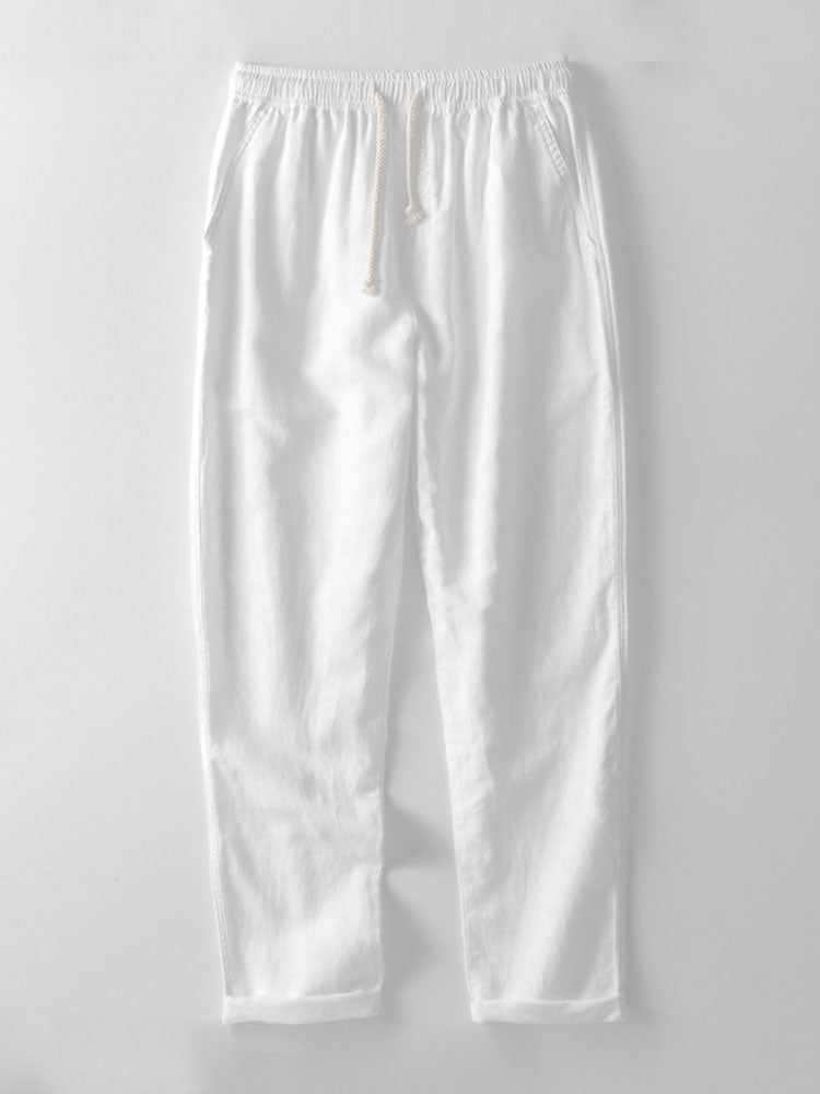 Valverie ™ | Keten Rayon Karışımı Düğmeli Gömlek ve Düz Paça Keten Pantolon
