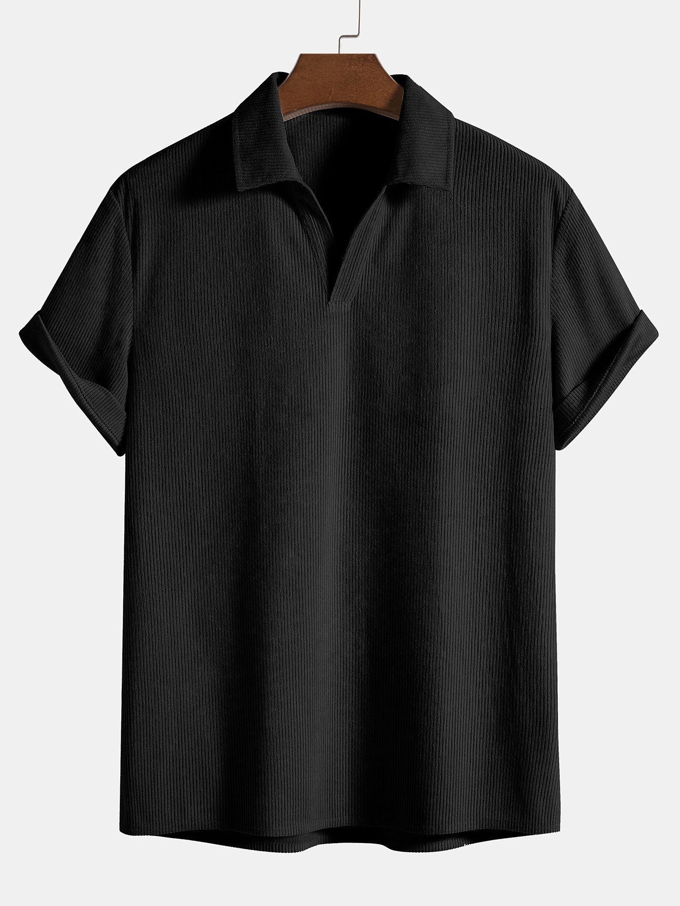 Valverie ™ | Kısa Kollu Kadife Polo Gömlek ve Kadife Şort