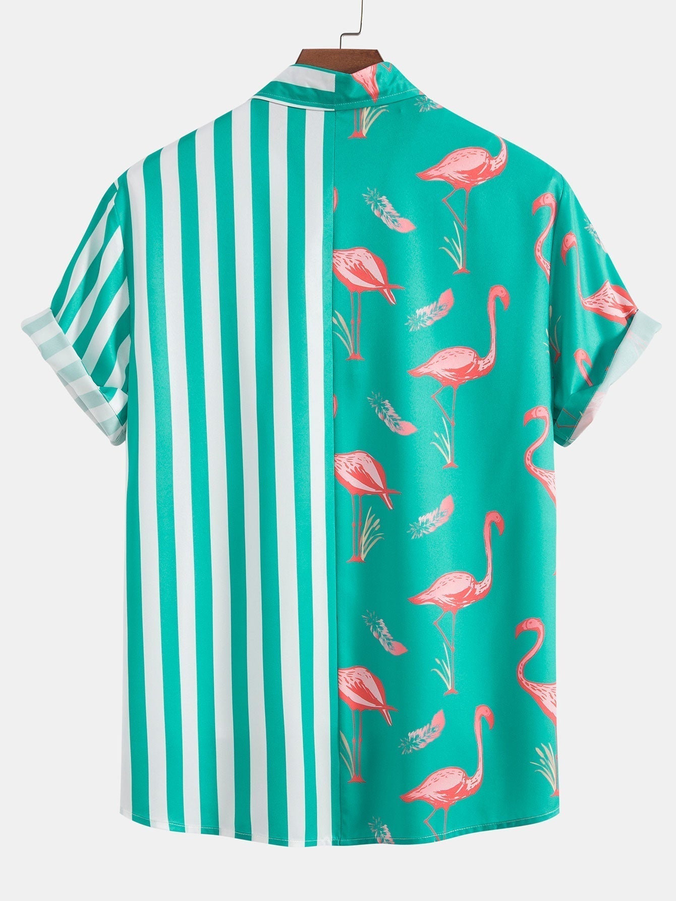 Valverie ™ | Flamingo Çizgili Panel Gömlek