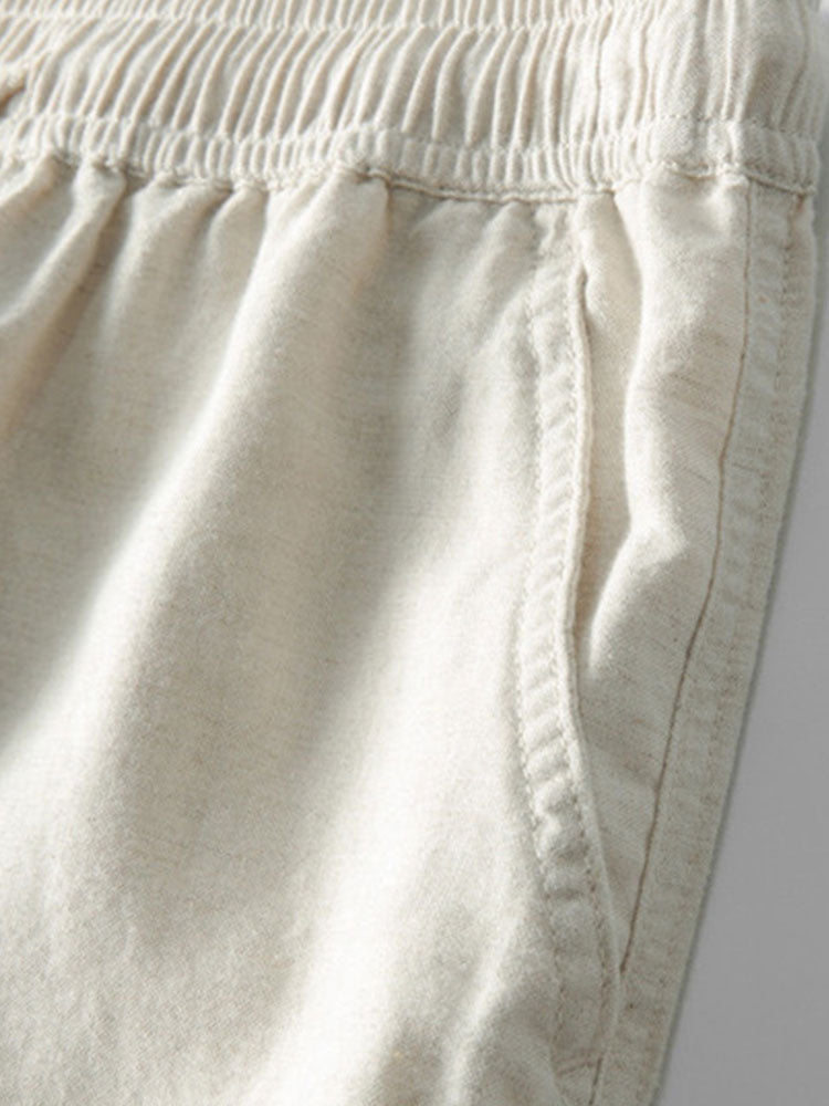 Valverie ™ | Keten Rayon Karışımı Düğmeli Gömlek ve Düz Paça Keten Pantolon