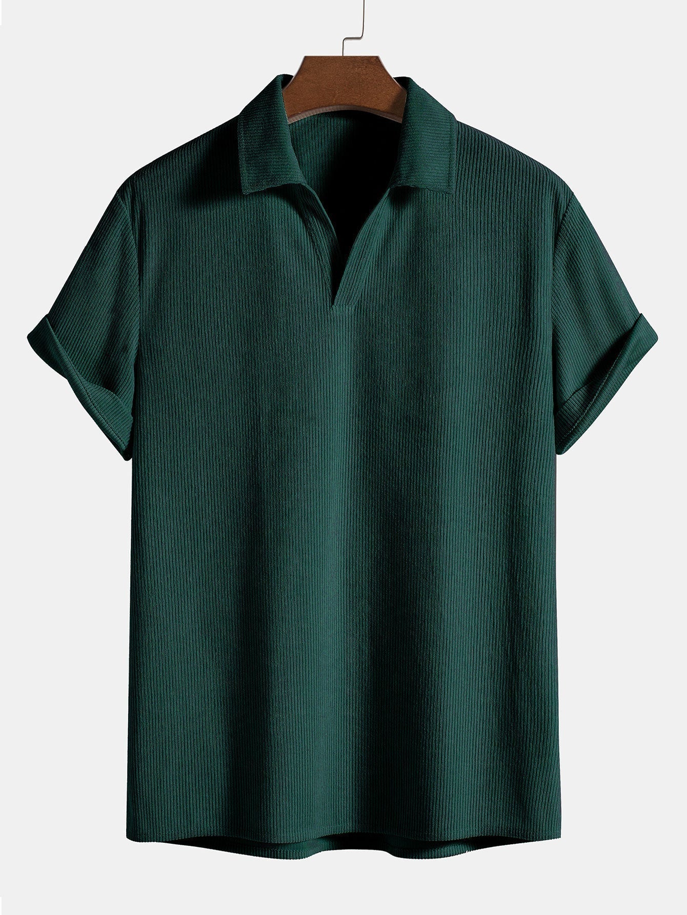 Valverie ™ | Kısa Kollu Kadife Polo Gömlek ve Kadife Şort