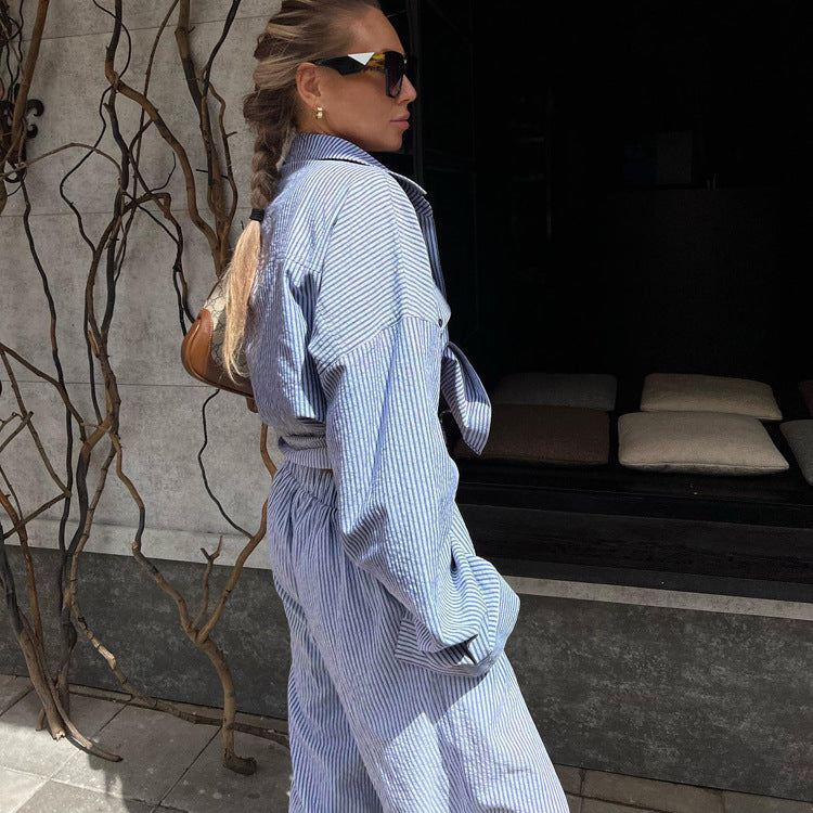 Valverie™ | Rahat Şıklık: Oversize Çizgili Takım