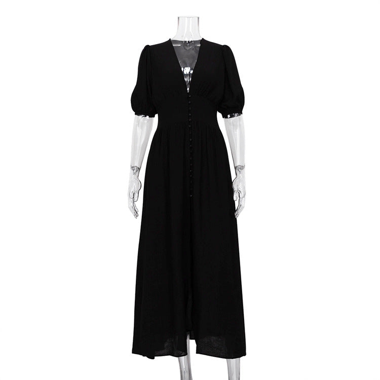 Valverie™ | Vivianne Düğmeli Yırtmaçlı Maxi Elbise