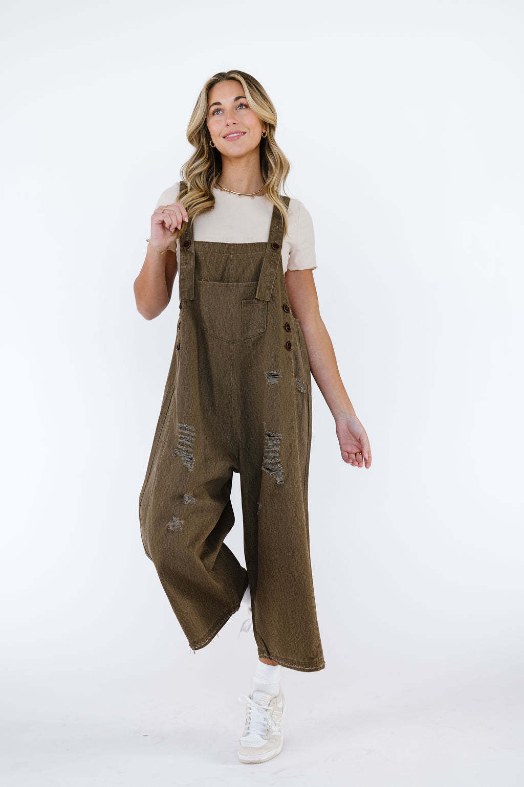 Valverie™ | Vintage Yırtık Detaylı Salopet Tulum