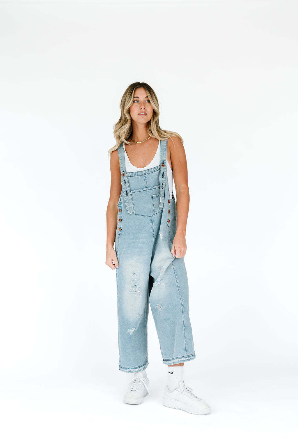 Valverie™ | Vintage Yırtık Detaylı Salopet Tulum