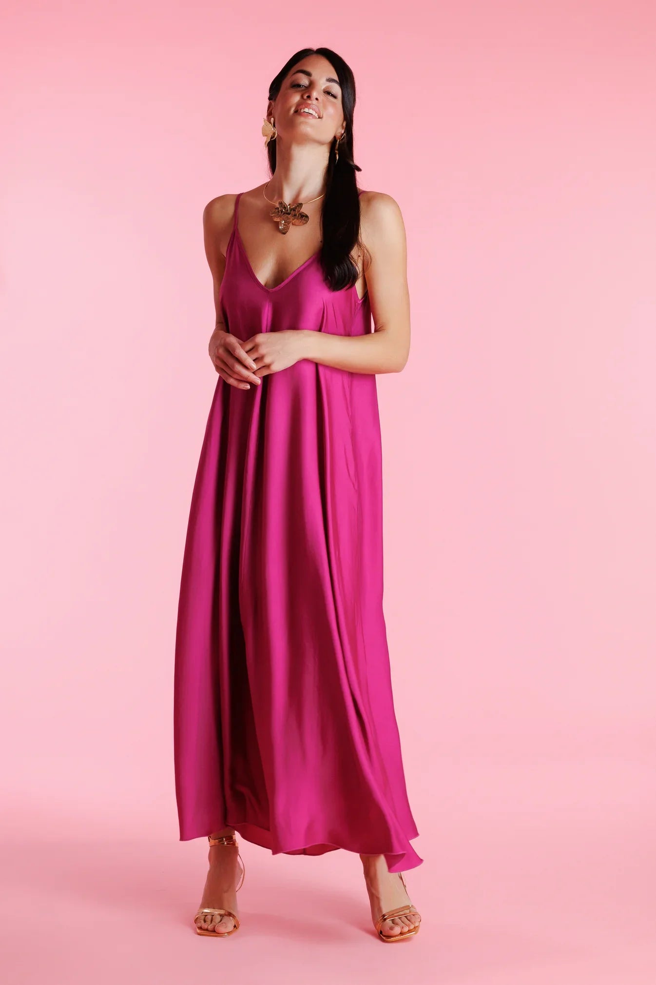 Valverie™ | Vivienne Rahat Kesim Askılı Maxi Elbise
