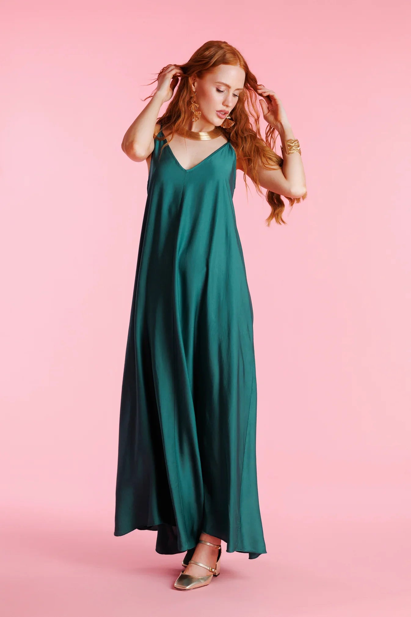 Valverie™ | Vivienne Rahat Kesim Askılı Maxi Elbise