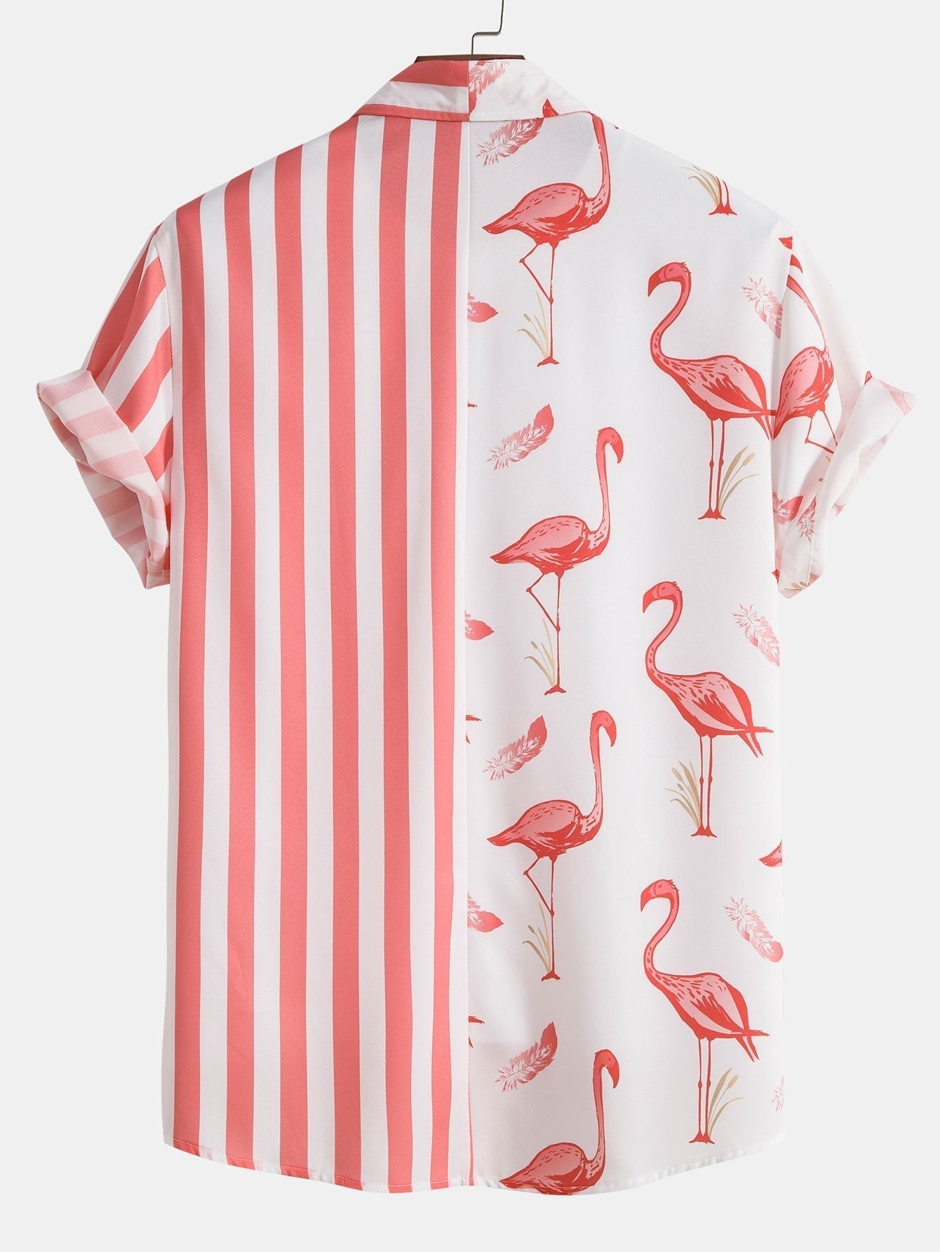 Valverie ™ | Flamingo Çizgili Panel Gömlek