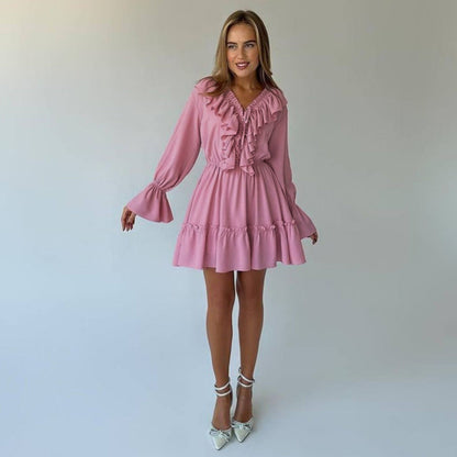 Valverie™ | Amélie Fırfırlı Mini Elbise